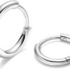 316L Surgical Stainless Steel Huggie Hoop Earrings 6mm 8mm 10mm 11mm 12mm 14mm Hypoallergenic Earrings Hoop Cartilage Helix Lobes Hinged Sleeper Earrings For Men Women