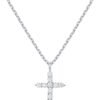 14K Gold Plated Cubic Zirconia Cross Necklace for Women | Cross Faith Pendant Necklaces