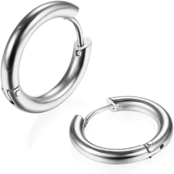 316L Surgical Stainless Steel Huggie Hoop Earrings 6mm 8mm 10mm 11mm 12mm 14mm Hypoallergenic Earrings Hoop Cartilage Helix Lobes Hinged Sleeper Earrings For Men Women