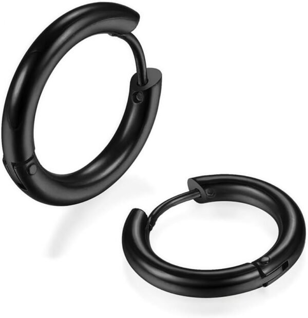 316L Surgical Stainless Steel Huggie Hoop Earrings 6mm 8mm 10mm 11mm 12mm 14mm Hypoallergenic Earrings Hoop Cartilage Helix Lobes Hinged Sleeper Earrings For Men Women