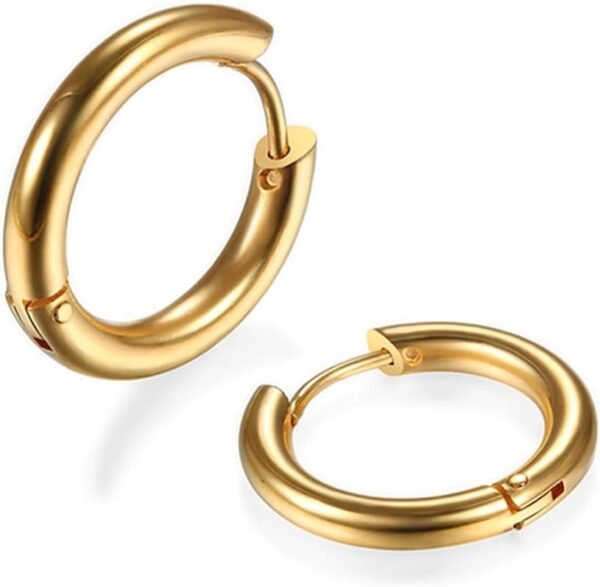 316L Surgical Stainless Steel Huggie Hoop Earrings 6mm 8mm 10mm 11mm 12mm 14mm Hypoallergenic Earrings Hoop Cartilage Helix Lobes Hinged Sleeper Earrings For Men Women