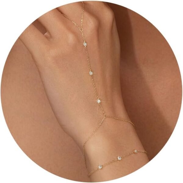 Gold Bracelets for Women, 14K Gold Plated Stackable Bracelet Stack Set Adjustable Charm Paperclip Chain Cuban Link Layered Waterproof Jewelry Sets Gifts for Womens 6.0/6.8/7.2"