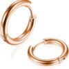 316L Surgical Stainless Steel Huggie Hoop Earrings 6mm 8mm 10mm 11mm 12mm 14mm Hypoallergenic Earrings Hoop Cartilage Helix Lobes Hinged Sleeper Earrings For Men Women