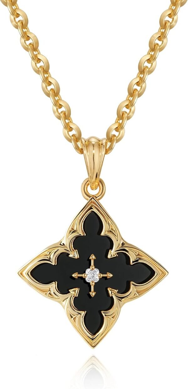 Gold Clover Necklace for Women Dainty 14K Gold Plated CZ Pendant Necklace Adjustable Chain Choker Charm Colorful Clover Pendant Lucky Necklaces for Women Jewelry