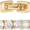 14K Gold Plated 3mm Cubic Zirconia Classic Tennis Bracelet | Gold Bracelets for Women | Size 6.5-7.5 Inch