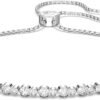 Matrix Tennis Soft Bracelet, Round Cut Clear Crystals, Rhodium and Rose Gold-Tone Finishes