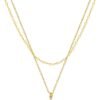 Dainty 14k Gold Plated/Silver Cubic Zirconia Necklaces for Women, Simple CZ Jewelry Necklaces Trendy Gifts