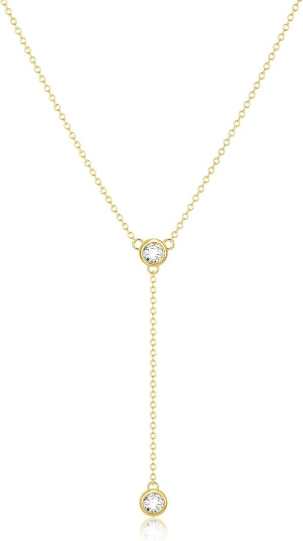 Dainty 14k Gold Plated/Silver Cubic Zirconia Necklaces for Women, Simple CZ Jewelry Necklaces Trendy Gifts