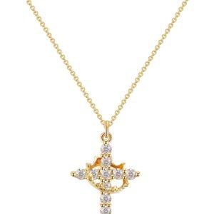 Cross Necklace for women-Dainty 14k Gold Plated/Silver Plated Pendant Necklaces Simple Cross Pendant Necklace Cute Tiny Jewelry for Women
