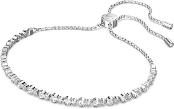 Matrix Tennis Soft Bracelet, Round Cut Clear Crystals, Rhodium and Rose Gold-Tone Finishes