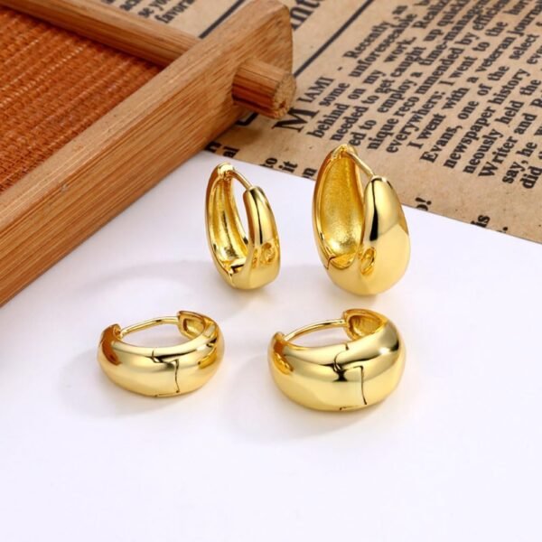 3Pairs Gold Hoop Earrings Set for Women Trendy Chunky Huggie Dainty Earring Jewelry for Women Teens