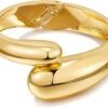 Gold Bangle Bracelets for Women Teens Trendy Chunky Adjustable Twist Cuff Bracelet Jewelry Gifts