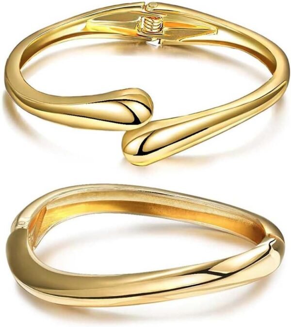 Gold Bangle Bracelets for Women Teens Trendy Chunky Adjustable Twist Cuff Bracelet Jewelry Gifts