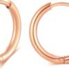 316L Surgical Stainless Steel Huggie Hoop Earrings 6mm 8mm 10mm 11mm 12mm 14mm Hypoallergenic Earrings Hoop Cartilage Helix Lobes Hinged Sleeper Earrings For Men Women