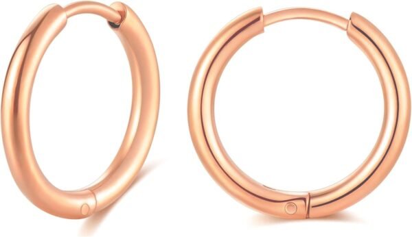 316L Surgical Stainless Steel Huggie Hoop Earrings 6mm 8mm 10mm 11mm 12mm 14mm Hypoallergenic Earrings Hoop Cartilage Helix Lobes Hinged Sleeper Earrings For Men Women