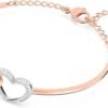 61r-TIY_nkL._AC_SL1500 Infinity Heart Jewelry Collection, Necklaces and Bracelets, Rose Gold & Rhodium Tone Finish, Clear Crystals