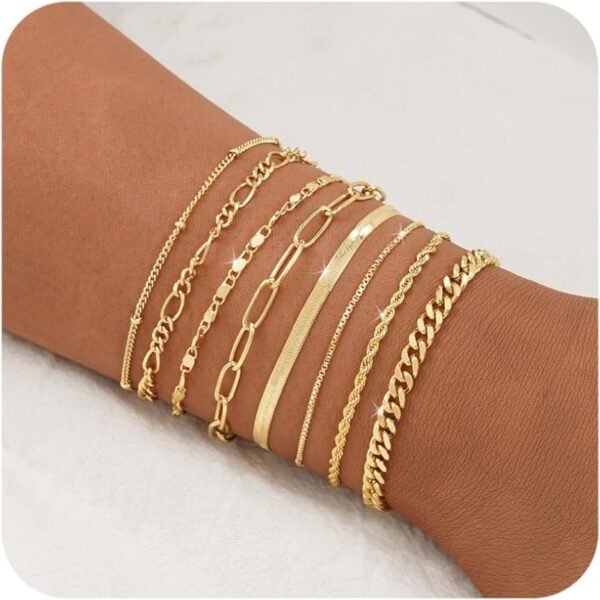 Gold Bracelets for Women, Elegant Adjustable 14K Gold Plated Bracelet for Women, Trendy Minimalist Dainty Gold Bracelet for Everyday Wear