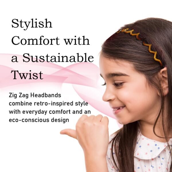 Zig Zag Headbands, Recycled Plastic Wavy Hair Band with Teeth, Headbands for Women and Men, Classic 90s Hair Accessories, (1 Black Color+1 Brown)