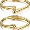 Gold Bangle Bracelets for Women Teens Trendy Chunky Adjustable Twist Cuff Bracelet Jewelry Gifts
