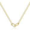 Gold Pendant Necklace for Women, Dainty Diamond Necklaces for Women Simple 14K Gold Plated Paperclip Choker Necklaces Cute Minimalist Open Oval Necklaces Gold Jewelry for Women Gifts