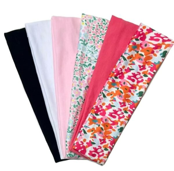 71EWAxywE7L._SL1500 Fashion Women's Headbands for Short Hair Non Slip Elastic Floral Hairbands, Soft Fabric 2 Inches Thick Stripe Head Bands for Girls, Valentine's Day Heart Headbands