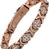 Pure Copper Bracelets for Women, Ultra Strength Magnetic Therapy Bracelet for Pain Relief with Neodymium Magnets & Sparkling Cubic Zirconia, Adjustable, Infinite Clover Jewelry