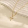 Cross Necklace for Women,Double Cross Necklace 14K Gold Plated Cross Pendant Necklace Dainty Gold Cross Necklaces for Women Trendy Small Cross Charm Necklace Simple Cute Choker Necklaces Gold Jewery