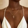 Cross Necklace for women-Dainty 14k Gold Plated/Silver Plated Pendant Necklaces Simple Cross Pendant Necklace Cute Tiny Jewelry for Women