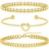 71YVN8M-egL._AC_SL1500 Gold Bracelets for Women Non Tarnish, 14K Gold Plated Chunky Cuff Bracelet Gold Bangles Bracelet for Women Trendy Tie Knot Cuban Rope Paperclip Beaded Bracelet Stack Jewelry Gifts