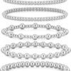 Gold Bracelets for Women Waterproof, 14K Gold Plated Beaded Strand Bead Ball Bracelets stack Adjustable Jewelry Set for Gifts