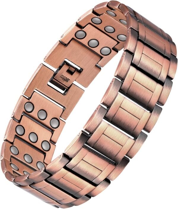 71rvld9PumL._AC_SL1500 Men's Copper Bracelet,3X Strength 99.99% Pure Copper Magnetic Bracelets with Magnets,Adjustable Length with Sizing Tool