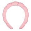 Spa Makeup and Face Washing Headband, Pink Bubble Design, 1 Count, Ultra-Absorbent Microfiber Headband for Washing Face, Soft Terry Cloth, No-Squeeze, No-Pull Band Gentle on Hair and Head