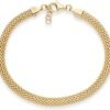 18K Gold Plated 925 Sterling Silver Italian 5mm Mesh Link Chain Bracelet for Women, Made in Italy