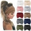 Jesries 10 PCS Women Headbands African Wide Hair Wrap Extra Turban Head Bands for Lady Large Sport Workout Stretch Non-slip Big Hair Bands
