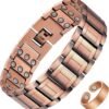 81CStyXoMsL._AC_SL1500 Men's Copper Bracelet,3X Strength 99.99% Pure Copper Magnetic Bracelets with Magnets,Adjustable Length with Sizing Tool