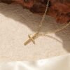 Gold Cross Necklace for Women - Dainty 14K Gold Plated Cross Necklace Layered Beaded Infinity CZ Holy Mary Medal Pendant Necklaces for Women Trendy Faith Jewelry First Communion Gifts