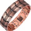 81IFedSODSL._AC_SL1500 Men's Copper Bracelet,3X Strength 99.99% Pure Copper Magnetic Bracelets with Magnets,Adjustable Length with Sizing Tool
