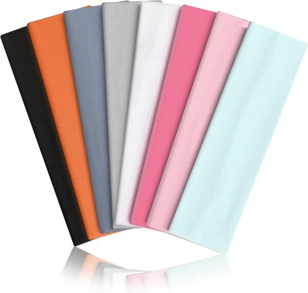 8PCS Summer-Exclusive Non Slip Sports Elastic Soft Running Fashion Headbands Absorb Sweat for Women & Men Working Out, Travel