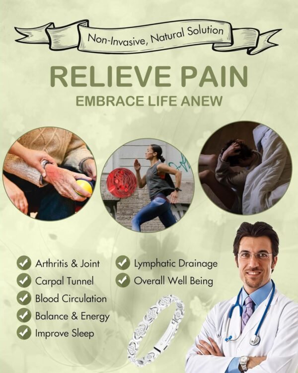 Pure Copper Bracelets for Women, Ultra Strength Magnetic Therapy Bracelet for Pain Relief with Neodymium Magnets & Sparkling Cubic Zirconia, Adjustable, Infinite Clover Jewelry