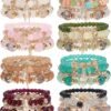 Bohemian Boho Stackable Bracelets for Women Set, Girls Stretch Multilayer Stack Beads Colorful Beaded Charm Bracelets Girl Handmade Jewelry