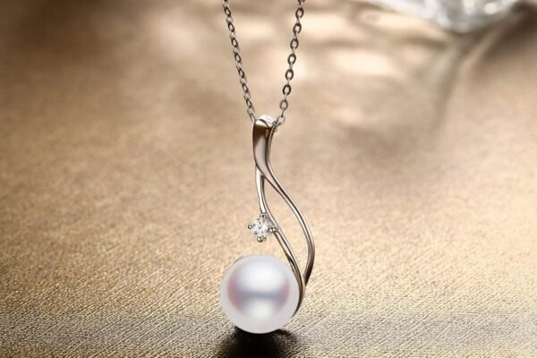 Genuine Premium AAA Top Grade 9-10mm Cultured White Pearl Pendant Necklace 18K Gold Plated 925 Silver - Gifts for Women for Her Wife Mom Daughter (White, gold-plated-silver)