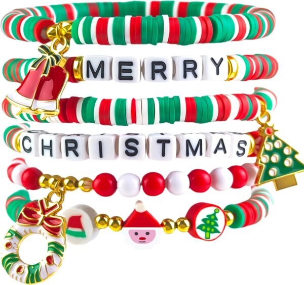 81rZj1lkuKL._AC_SL1500 Stocking Stuffers - 6 Pack Bracelets for Teens Women| Christmas Gifts for Women Men Adults - Christmas Decorations Accessories Shirts Outfits | Xmas Sweater Dresses for Girls 2025