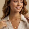 Layered Gold Necklaces for Women Trendy, 3 Pcs 14K Gold Plated Choker Paperclip Box Chain Necklace, Stackable Women's Gold Pendant Necklaces Jewelry Set