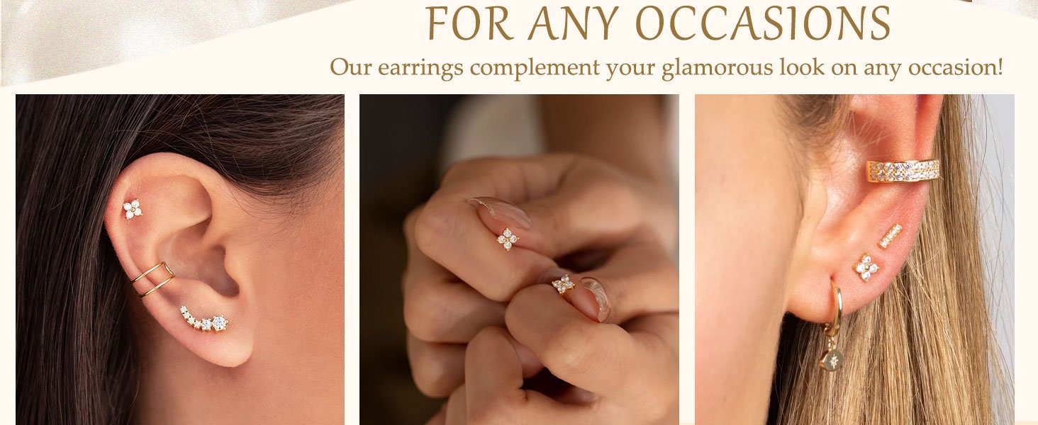 Trendy earrings stud