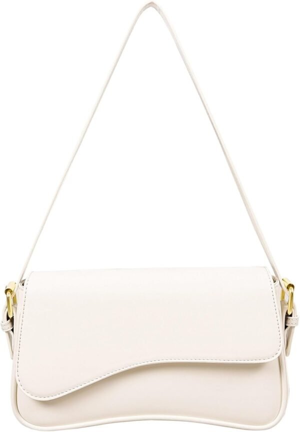 Shoulder Bag for Women Y2K Trendy Purse Vegan Leather Hobo Handbags Clutch Saddle Bag with 2 Removable Strap