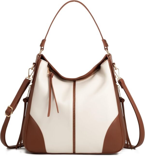 Hobo Crossbody Bags for Women Designer Faux Leather Hobo Handbags Retro Large Size Shoulder Bag Bucket Purse