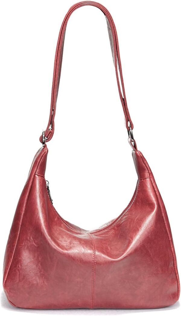 Hobo Bags for Women, Ultra Soft Foldable Vegan Leather Shoulder Handbag, Stylish Slouchy Tote Purses