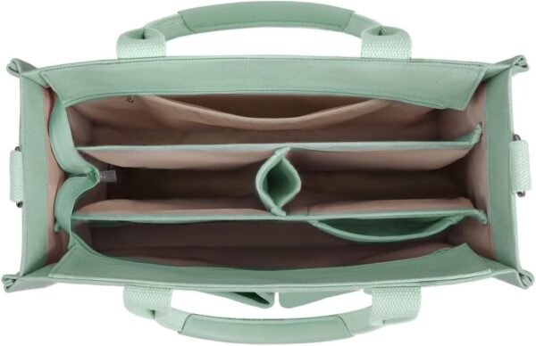 Canvas Tote Bag for Women with Zipper Closure & Individual Compartments for Work College for Teacher & Nurse