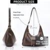 Hobo Bags for Women, Ultra Soft Foldable Vegan Leather Shoulder Handbag, Stylish Slouchy Tote Purses