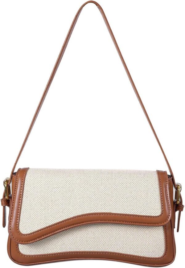 Shoulder Bag for Women Y2K Trendy Purse Vegan Leather Hobo Handbags Clutch Saddle Bag with 2 Removable Strap